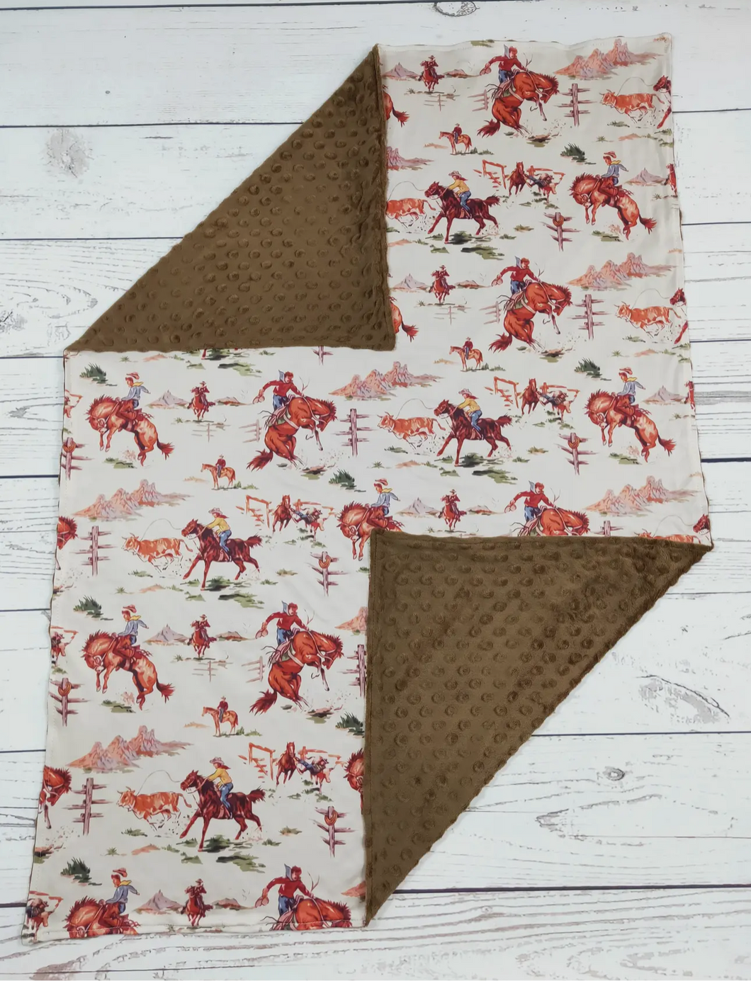 Cowboy cowgirl stroller blanket