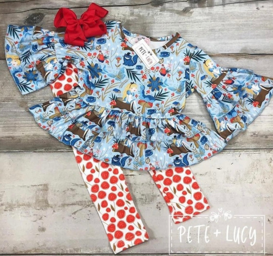 Pete & Lucy Alice in Wonderland Pant set