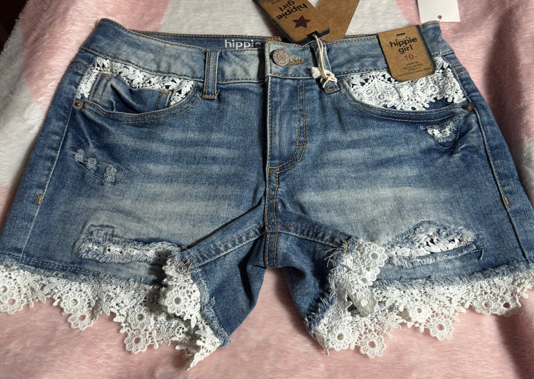 Hippie Girl Distressed Lace Shorts