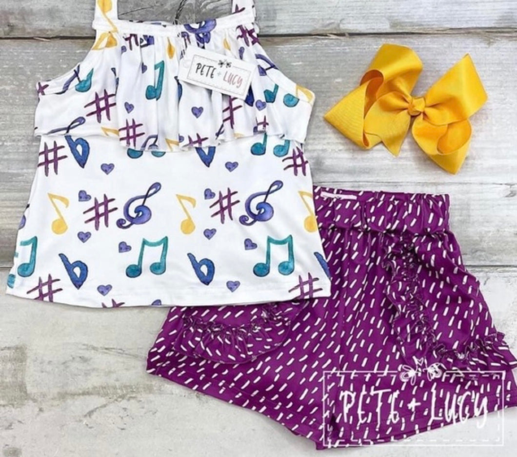 Pete & Lucy Music Note Short Set