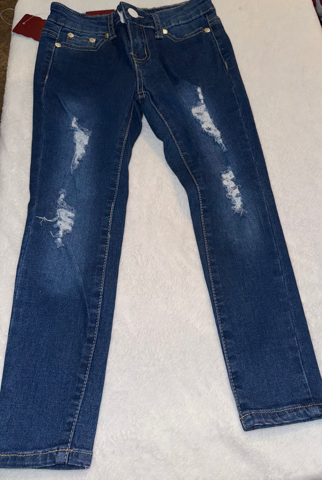 Medium Blue distressed jean