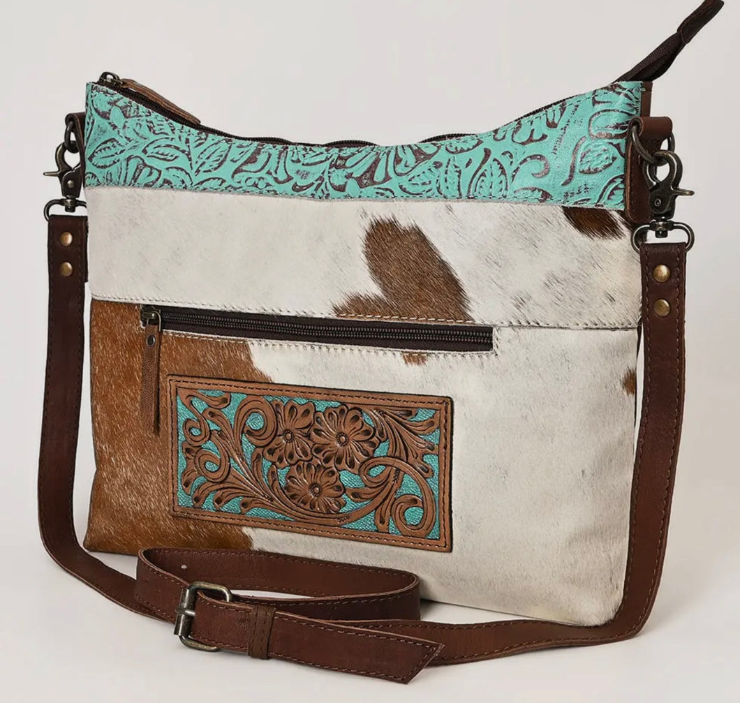 Western Crossbody Turquoise Leather