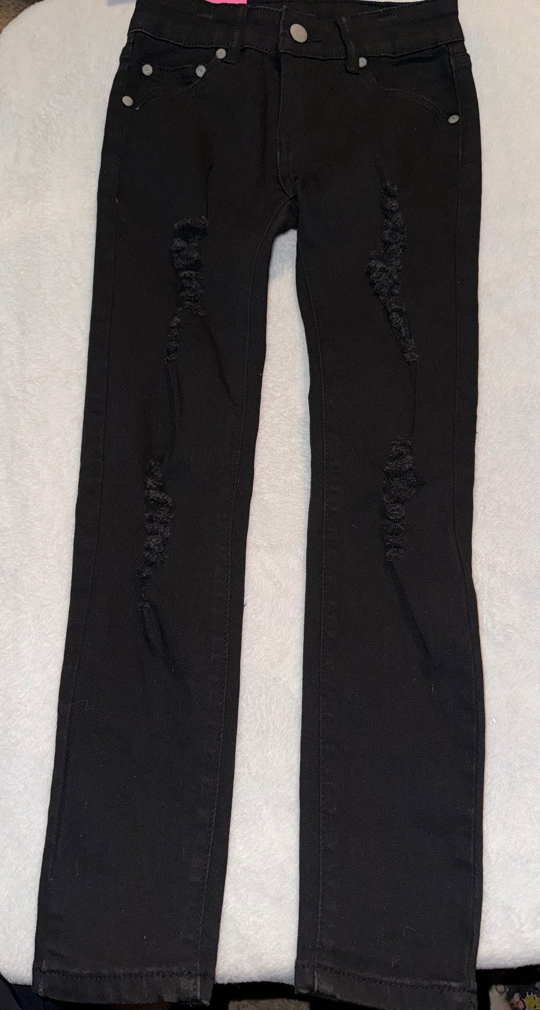 Black distressed jeans