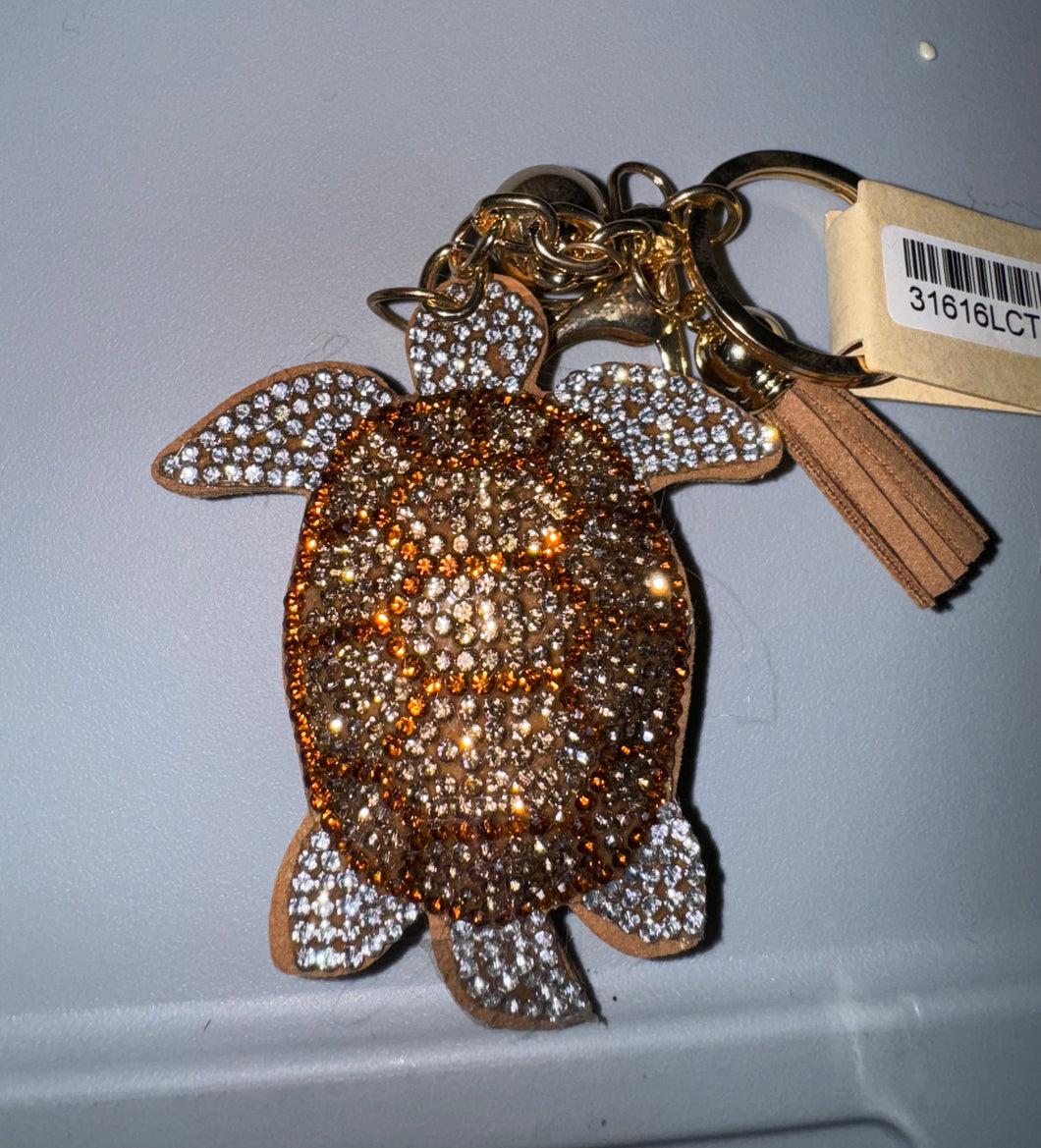 Turtle Rhinestone Keychain