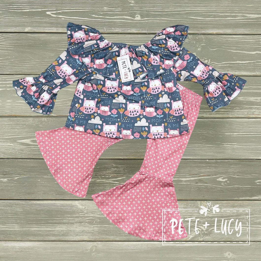 Pete and Lucy Owl Always Love You Pant Set