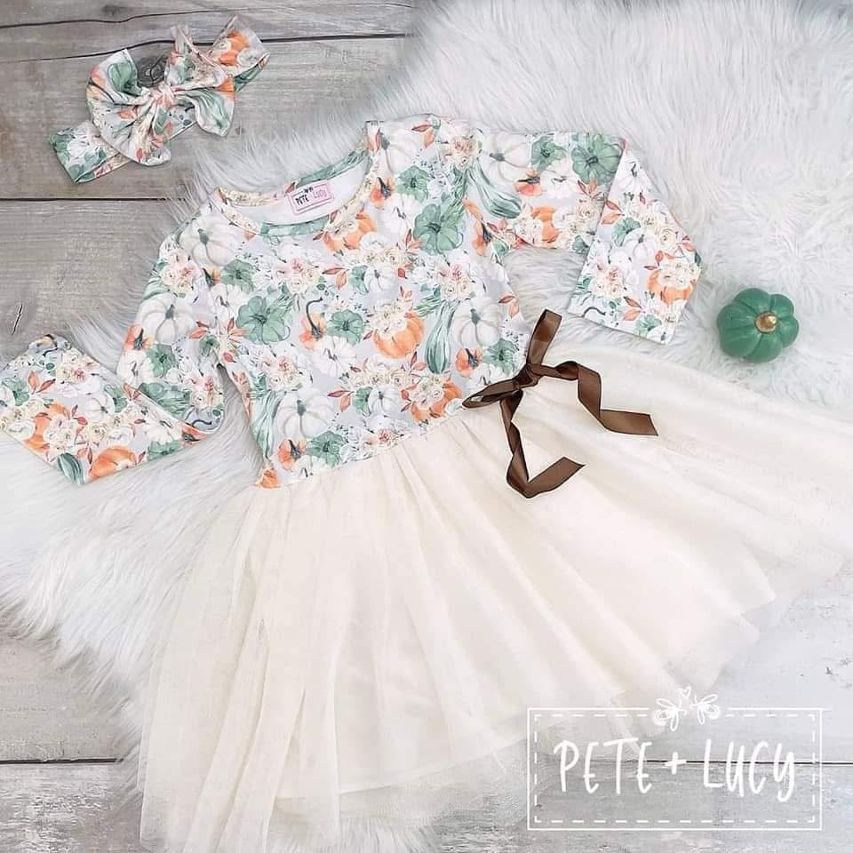 Pete and Lucy White Pumpkin Tulle Dress