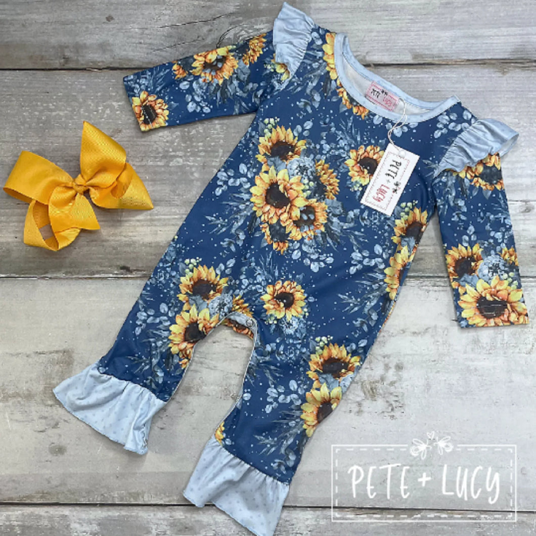 Pete and Lucy Daisy Blue Romper