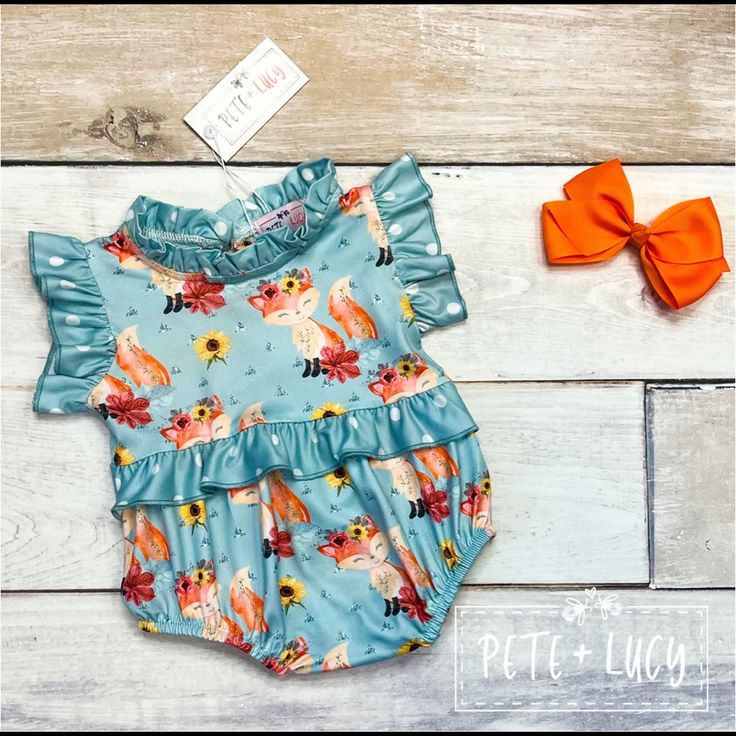 Pete and Lucy Happy Fox Romper