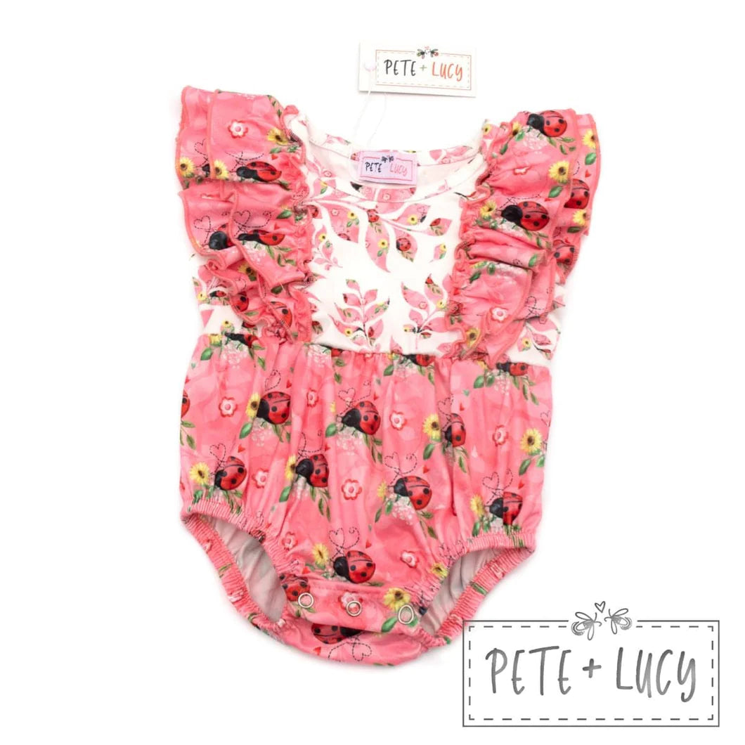 Pete & Lucy Sweet Ladybug Romper