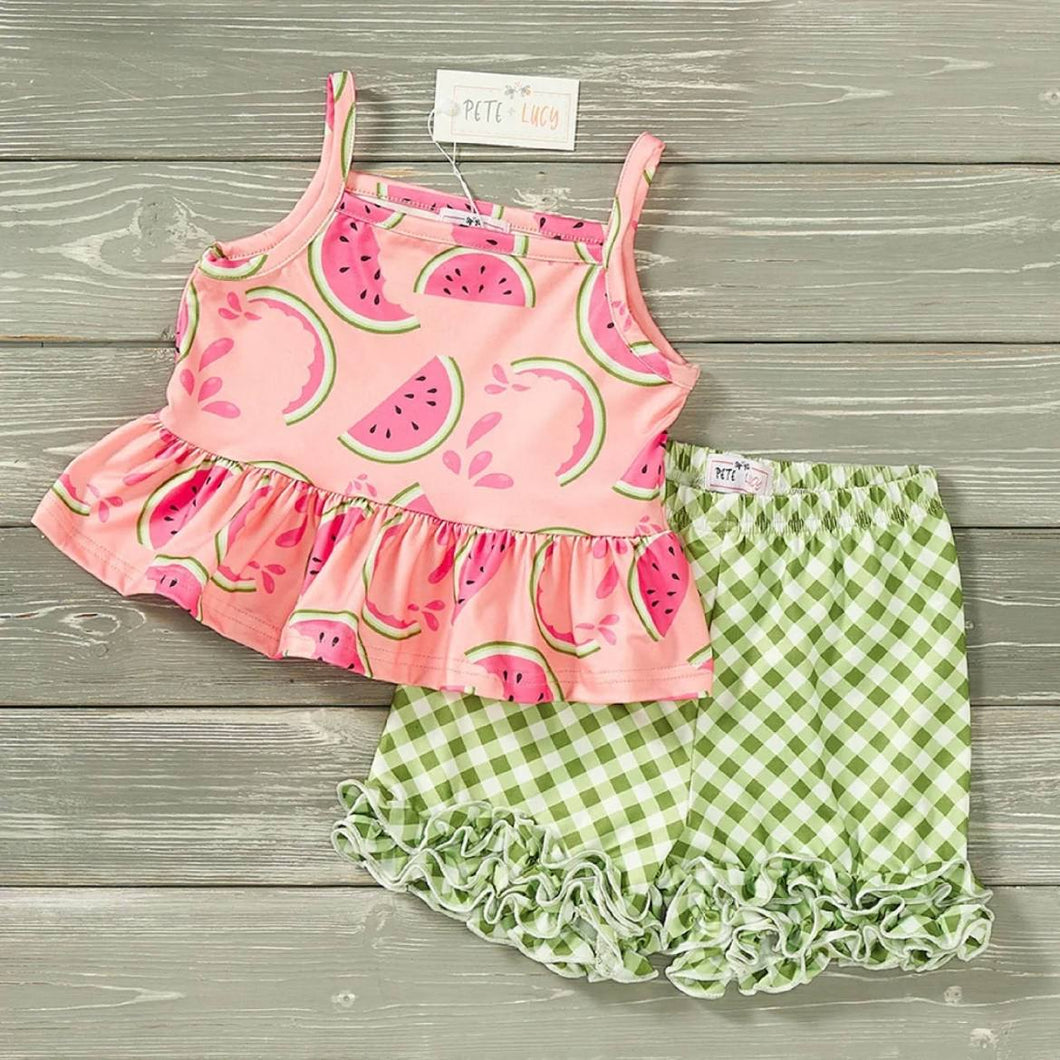 Pete & Lucy Watermelon Shorts Set