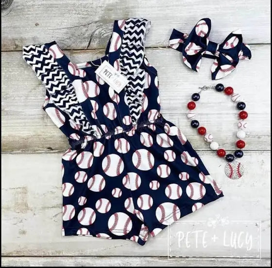 Pete & Lucy Navy Blue Baseball Jumpsuit