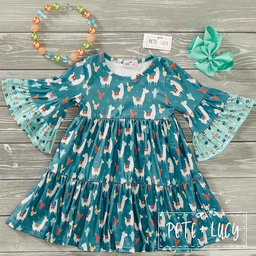 Pete & Lucy Floral Llama Dress