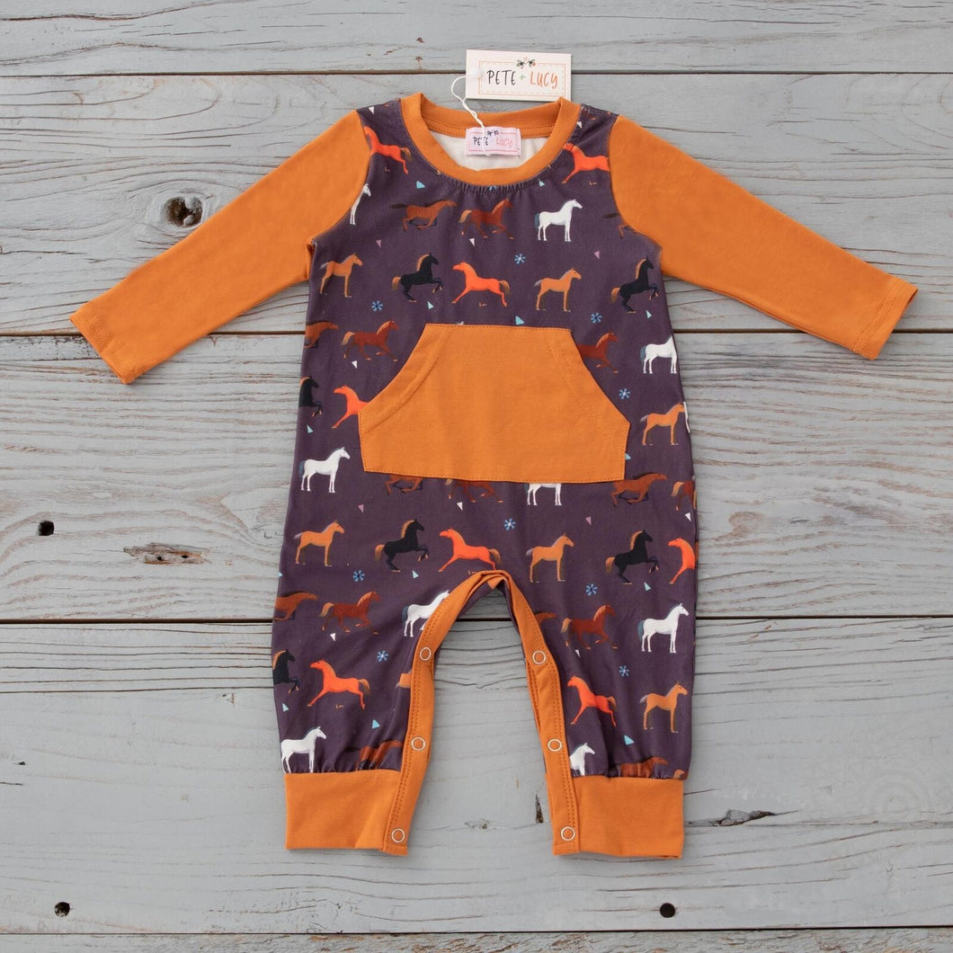Pete & Lucy Boys Horse Romper