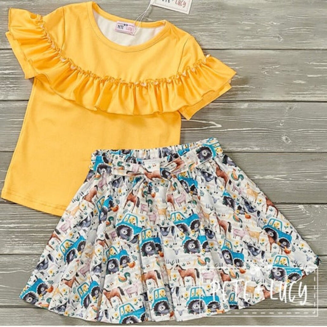 Pete & Lucy Down on the Farm Skirt Set