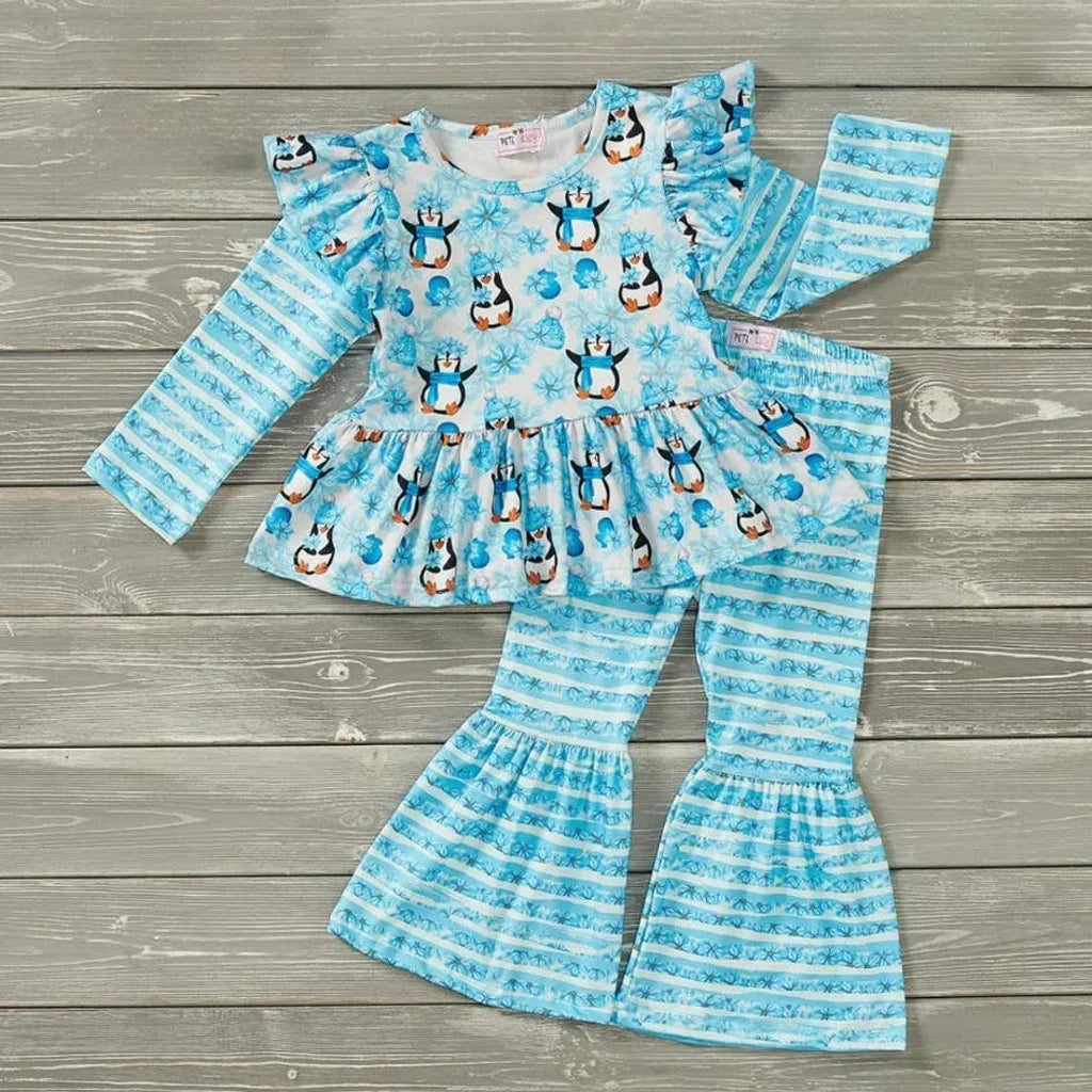Pete & Lucy Christmas Penguin Pant set