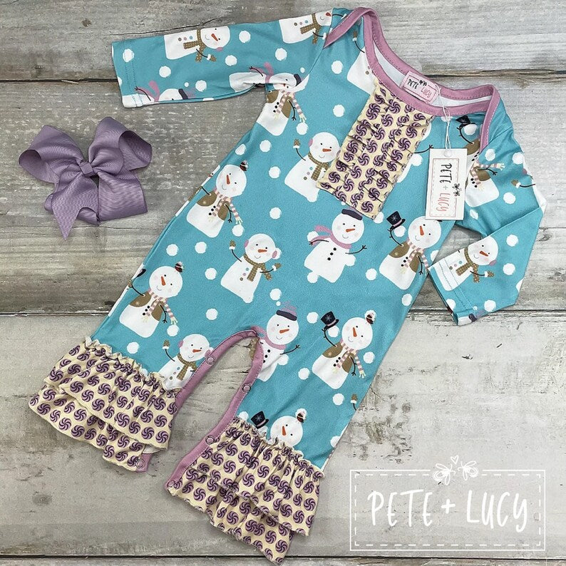 Pete & Lucy Winter Snowman Romper