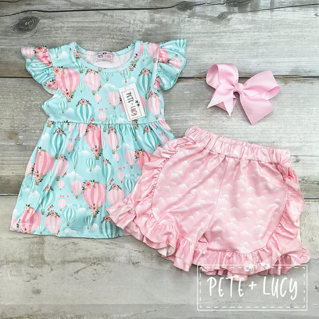 Pete & Lucy Hot Air Balloon Short Set