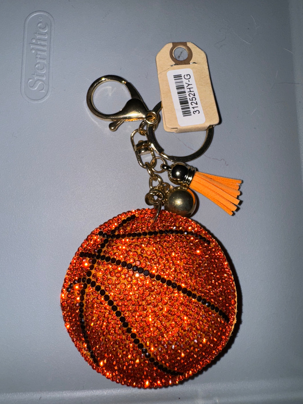 Basketball Rhinestone Keychain